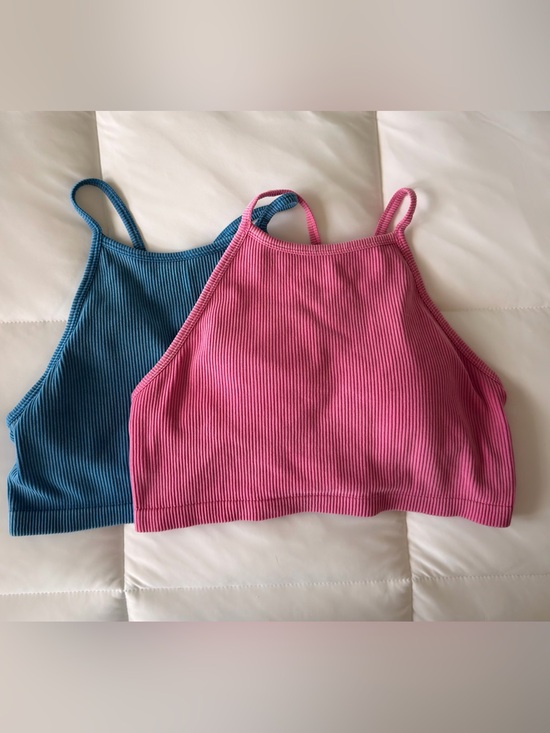 JoyLab Tops - JoyLab Ribbed Seamless Support Tank Tops Size Small – 2 Pack Pink & Blue